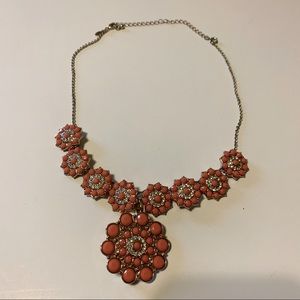 Premier Designs Coral Crystal Necklace w/ pendant